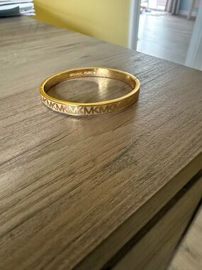 Michael Kors Gold MK Signature Logo Bangle Bracelet